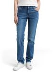Straight-Jeans TOM TAILOR "LIVA", Damen, Gr. 28, L&auml;nge 32, blau (clean mid...
