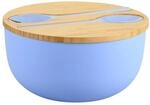 Salatsch&uuml;ssel KESPER "inkl. Salatbesteck", blau, H:13cm &Oslash;:24cm, Polypropylen,