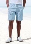 Shorts JOHN DEVIN "- Bermuda mit Bl&auml;tter-Print", Herren, Gr. M, N-Gr, blau (blau