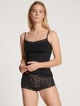 Spaghettitop CALIDA "Natural Comfort Lace", Damen, Gr. L (48/50), schwarz, Single
