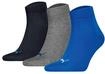 Kurzsocken PUMA "PUMA UNISEX QUARTER PLAIN 3P", Damen, Gr. 35-38, blau (1x...