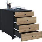 Container VCM "Rollcontainer B&uuml;rocontainer Schublade Lona 50 cm", braun (anthrazit,