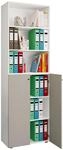 Aktenschrank VCM "B&uuml;roschrank Regal Ordner Aktenschrank Lona 6fach", grau (wei&szlig;,