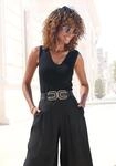 Stricktop LASCANA "mit figurschmeichelndem Strickmuster", Damen, Gr. 32/34, schwarz,
