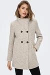Langjacke ONLY "ONLNEWSOPHIA WOOL COAT OTW CC", Damen, Gr. XL, beige (moonbeam