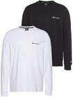 Langarmshirt CHAMPION, Herren, Gr. L (50), schwarz-wei&szlig; (wei&szlig;, schwarz),