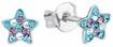 Paar Ohrstecker PRINZESSIN LILLIFEE "Stern", bunt (silber, 925, blau, rosa, wei&szlig;,
