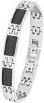 Armband AMOR "9352494", schwarz (edelstahlfarben, schwarz), Armb&auml;nder, 22cm, Carbon