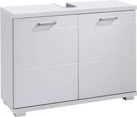 Waschbeckenunterschrank BYLIVING "Nebraska", wei&szlig; (wei&szlig;, hochglanz wei&szlig;), B:80cm