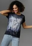 Blusenshirt ANISTON SELECTED, Damen, Gr. 36, blau (dunkelblau, hellblau),...