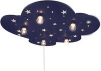 NIERMANN Deckenleuchte "Wolke, Kinderlampe, Kinderzimmer", blau, 5, H: 7cm, 1 Stk.,