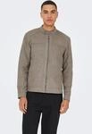 Bomberjacke ONLY & SONS "ONSMIKE FAKE SUEDE JACKET OTW", Herren, Gr. L, beige