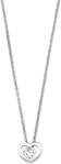 Kette mit Anh&auml;nger AMOR "Herz", silber (silberfarben), Halsketten, Damen, Silber 925