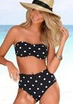 Bandeau-Bikini-Top LASCANA "Jada", Damen, Gr. 32, Cup A/B, schwarz-wei&szlig; (schwarz,