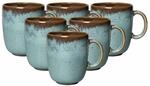 Becher "Becher mit Henkel Lave 400 ml 6er Set", blau (glac&eacute;), 6 tlg., Steingut,