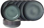 Geschirr-Set "Tafel-Set Lave 12er Set", grau (gris), 12, Steingut, LIKE. BY VILLEROY
