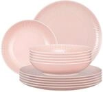 Geschirr-Set SELTMANN WEIDEN "Tafelservice Amina 12er Set", rosa (ros&eacute;), 12,