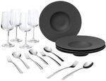 Geschirr-Set VILLEROY & BOCH "Pasta-Set Manufacture Rock 12er Set schwarz", schwarz,