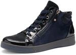 Sneakerboots ARA "ROM", Damen, Gr. 2,5, blau (nachtblau), Glattleder, Lackleder,