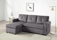 Schlafsofa "Gustavo L-Form, B: 199 cm, in Cord oder Struktur", grau, B:199cm H:82cm