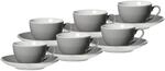 Tasse RITZENHOFF & BREKER "Kaffeetassen mit Untertassen Doppio 200 ml 6er Set", grau,