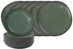 Geschirr-Set "Tafel-Set Lave 12er Set", gr&uuml;n (vert), 12, Steingut, LIKE. BY VILLEROY