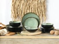 Teller-Set CREATABLE "Jawa, Teller Set 18-tlg", gr&uuml;n, 18 Stk., Steinzeug,