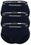 Slip EMPORIO ARMANI "Slip Core Logoband 3er Pack", Herren, Gr. L, blau, Obermaterial: