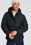 Steppjacke CMP "WOMAN JACKET FIX HOOD", Damen, Gr. 34, schwarz (nero), Obermaterial: