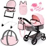 Kombi-Puppenwagen BAYER "Xeo Deluxe, rosa", rosa, Puppenwagen, KinderB:37cm H:73cm