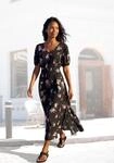 Maxikleid VIVANCE "mit Blumendruck und kurzen Puff&auml;rmeln", Damen, Gr. 46, N-Gr,