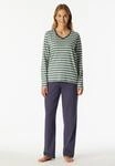 Schlafanzug SCHIESSER "Casual Essentials", Damen, Gr. 36, bunt (709, mineral), Single