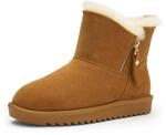 Winterboots ARA "ALASKA Short Zip", Damen, Gr. 43, Lammfell, braun (cognac short