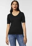 T-Shirt STREET ONE "Style Palmira", Damen, Gr. 34, schwarz, Jersey,...