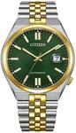 Automatikuhr CITIZEN "TSUYOSA 60 H", silbergoldfarben, gr&uuml;n, gr&uuml;n, Armbanduhren,
