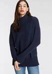 Strickpullover TAMARIS "aus weicher Viskosemischung", Damen, Gr. 32/34, blau (marine