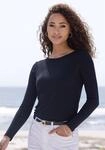 Langarmshirt VIVANCE "mit Rippstruktur", Damen, Gr. 32/34, schwarz, Rippware,