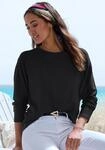 Langarmshirt VIVANCE "in modischer Struktur-Optik", Damen, Gr. 32/34, schwarz,