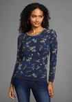 Langarmshirt KANGAROOS, Damen, Gr. 40/42, blau (marine, bunt), Rippware,