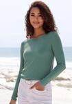 Langarmshirt VIVANCE "mit Rippstruktur", Damen, Gr. 40/42, gr&uuml;n (eucalyptus),