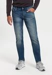 Straight-Jeans BRUNO BANANI "Dylan", Herren, Gr. 28, L&auml;nge 32, blau, Obermaterial: