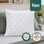 Microfaserkissen FAN "Kansas, mit Baumwollbezug und Rei&szlig;verschluss", wei&szlig;, B:80cm