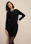 Strickkleid TAMARIS "mit figurumspielender Passform", Damen, Gr. 38, N-Gr, schwarz,