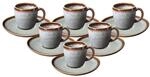 Tasse "Kaffeetassen mit Untertassen Lave 190 ml 6er Set", beige, Steingut, LIKE. BY
