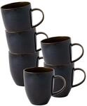Becher "Kaffeebecher Crafted 358 ml 6er Set", blau (denim), 6 tlg., Porzellan, LIKE.