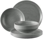 Geschirr-Set SELTMANN WEIDEN "Tafelservice Terra 12er Set", grau (perlgrau), 12,