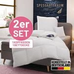 Daunenbettdecke + 3-Kammer-Kopfkissen SPESSARTTRAUM "Exklusiv, 2-tlg,...
