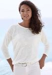 Langarmshirt VIVANCE "mit modischer Struktur", Damen, Gr. 32/34, wei&szlig; (creme),