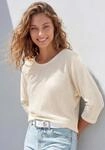 3/4-Arm-Shirt VIVANCE "mit Waffelstruktur", Damen, Gr. 48/50, beige (creme), Strick,