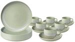 Geschirr-Set "Kaffeeservice Perlemor Alga 18er Set gr&uuml;n", gr&uuml;n, 18, Porzellan,